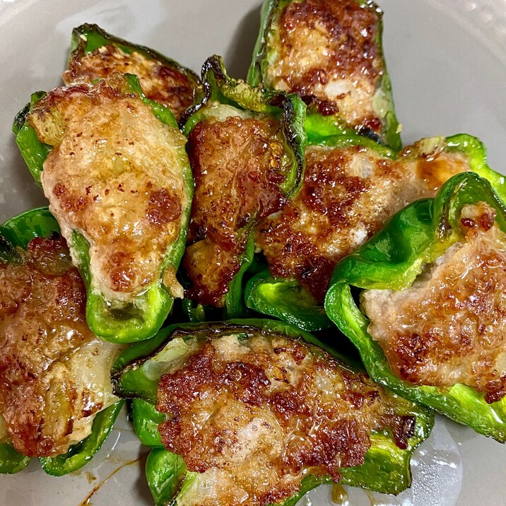 ピーマンの肉詰め!照り焼きソース!